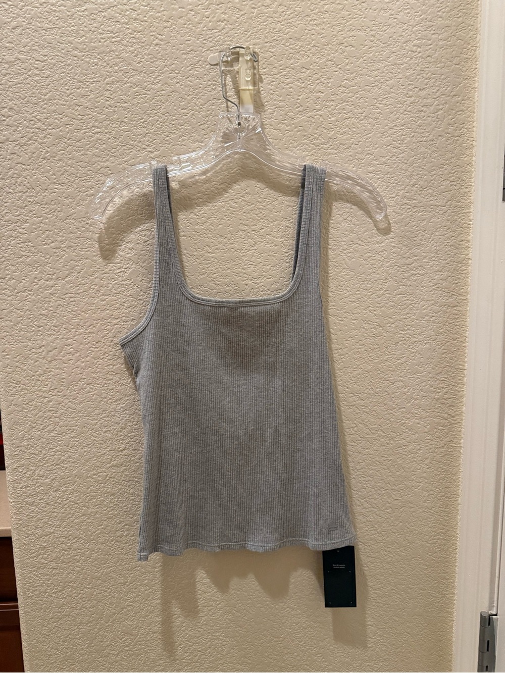 Fabletics Light Gray Ribbed Tank Top - Picture 2 of 3